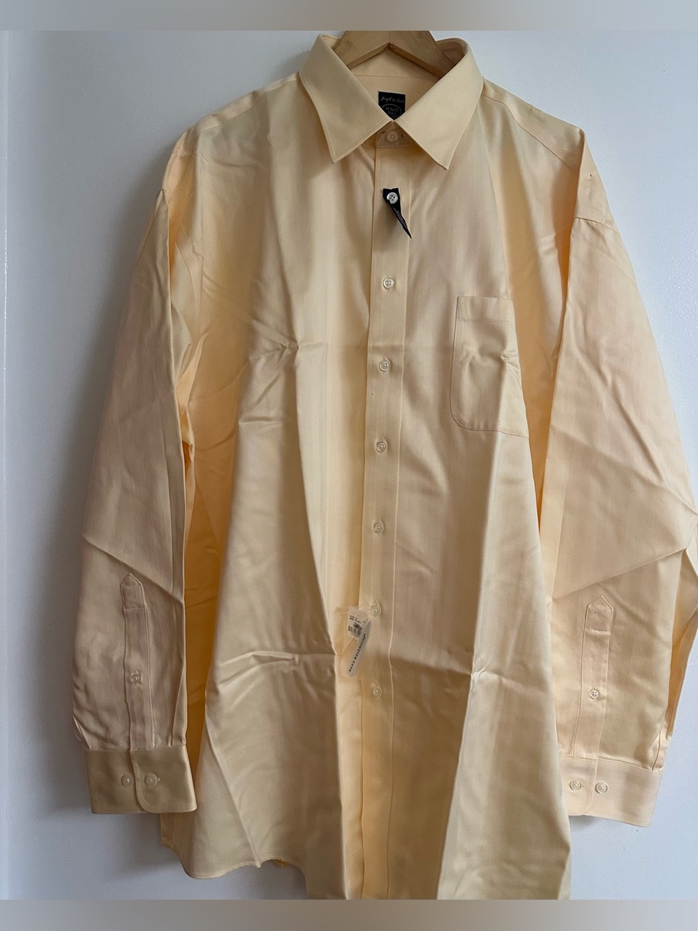 Men's Long-Sleeve Dress Shirt in Pale Cream-Yellow
